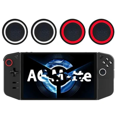 Imagen de GIOPUEY Joystick Thumb Stick Grips Cap Compatible con Lenovo Legion Go, 4 Pack Silicone Grip Caps Protective Case Funda Protectora, Soft Anti Slip Black/Red+Black/White