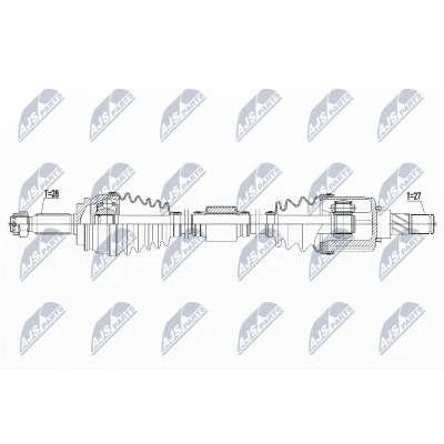 Imagen de NTY NPW MS 061 Árbol de transmisión Eje delantero, derecha 970 83 MITSUBISHI: ASX SUV