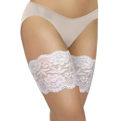 Imagen de Sesto Senso Sexy Muslo Bandas de Encaje Elásticas Antirozaduras con Cuatro Tiras Silicona Blanco 70 75 XL