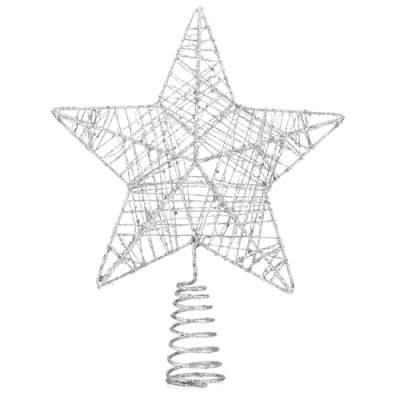 Imagen de Punta de árbol Navidad y adorno para Navidad, ideal el (plata, 1 unidad)