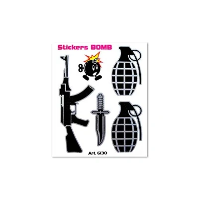 Imagen de 4R Quattroerre.it 6130 Adhesivos Stickers Bomb Las Armas, 10 x 12 cm