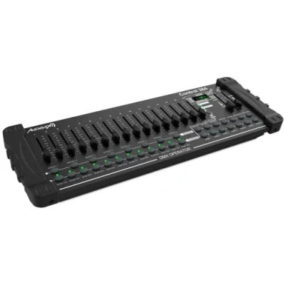 Imagen de Audibax Control 384 Controlador DMX de Canales 24 Aparatos 16 Activación Escenas por Sonido, Manual o Automático Programación Chases y Secuencias en Faders