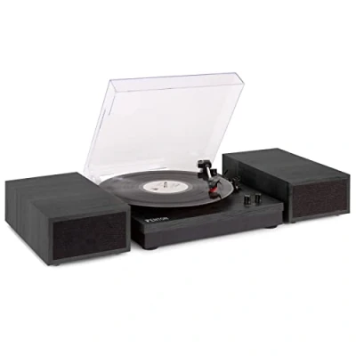 Imagen de Fenton RP165B Tocadiscos de Vinilo Bluetooth con 2 Altavoces Integrados, 3 velocidades 33, 45 y 78 RPM, Reproductor Discos 7, 10 12 Pulgadas, Giradiscos en Color Negro