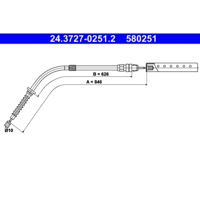 Imagen de ATE 24.3727 0251.2 Cable de Freno Mano 846