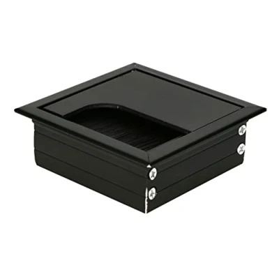 Imagen de KOTARBAU® Pasacables de aluminio 80 x mm, para muebles, Negro, rectangular aluminio, mesa, escritorio, Organizador cables, Boquilla cables con tapa