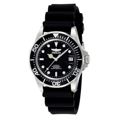 Imagen de Invicta Pro Diver Reloj automático para hombre de acero inoxidable, Plata / Negro Negro, 40 mm