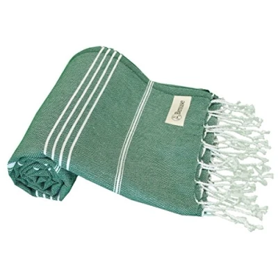Imagen de Bersuse 100% Algodón Anatolia Toalla Turca Fouta de Baño y Playa Oeko Tex 95 x 175 cm, Bosque Verde