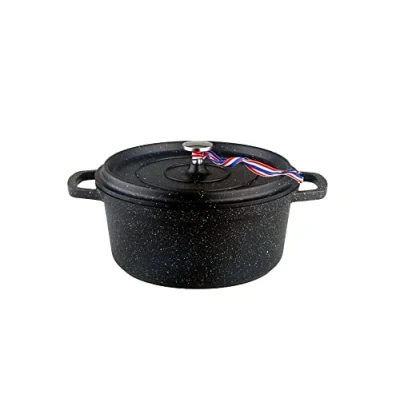 Imagen de Kamberg Cazuela 16 cm redonda negra, aluminio fundid, revestimiento tipo piedra, todo de fuentes calor, incluida la inducción, sin PFOA