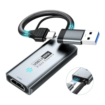 Imagen de Papeaso tarjeta de captura video USB 3.0, HDMI a A/C con PD, 1440P 30 fps y 1080P 60 fps, para transmisión, enseñanza, juegos, videoconferencia o transmisión