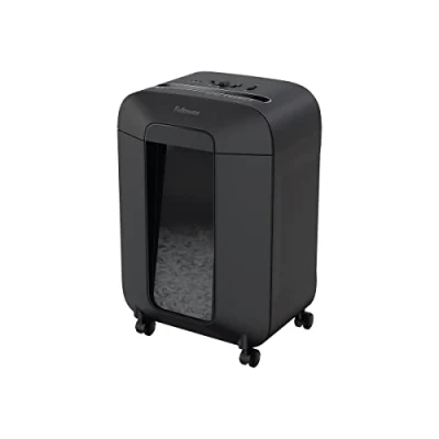 Imagen de Fellowes LX85 Trituradora de Papel, Corte en partículas, destruye hasta 12 Hojas, destructora Papel Uso Personal, con Retroceso Automático, Papelera 19L, Nivel Seguridad DIN P4, Color Negro
