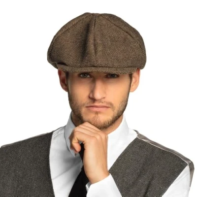 Imagen de Boland gorra de Birmingham, con visera, inglesa, tela dibujo espiga, disfraz, carnaval, fiesta disfraces