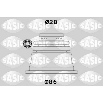 Imagen de SASIC 4003464 Fuelle Palier Eje delantero, izquierda, lado de engranaje RENAULT: CLIO 2, Kangoo I, Scénic 1