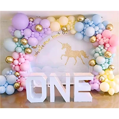 Imagen de kit de arco globos arcoíris pastel paquete 171 globo látex colores macarrones 5,10,12,18 pulgadas cumpleaños baby shower boda decoración fiesta unicornio