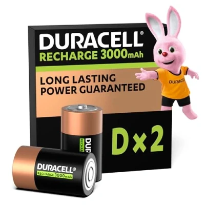 Imagen de Duracell Ultra Pilas recargables D 3000 mAh, paquete de 2 unidades