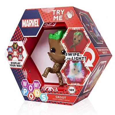 Imagen de PODS Avengers Collection Groot , Figurine de super héros lumineuse à tête branlante Jouets officiels Marvel