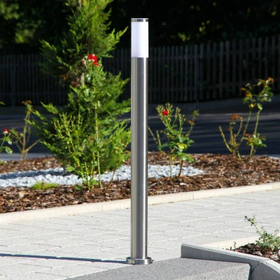 Imagen de Lindby Kristof bolardo luminoso, acero inoxidable, 110 cm de altura, E27