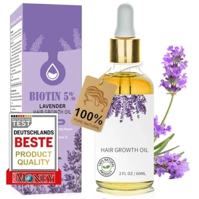 Imagen de 60ml Aceite de Lavanda Para el Cabello, Oil Hair Growth, Estimula Crecimiento del Fortalece Nutrir Cabello Un y Cuero Cabelludo Sanos,Morado