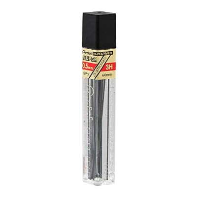 Imagen de Pentel Super Hi Polymer Lead Refill, 0.5 mm, fine, 3h, 144 piezas de plomo (C505 3H)