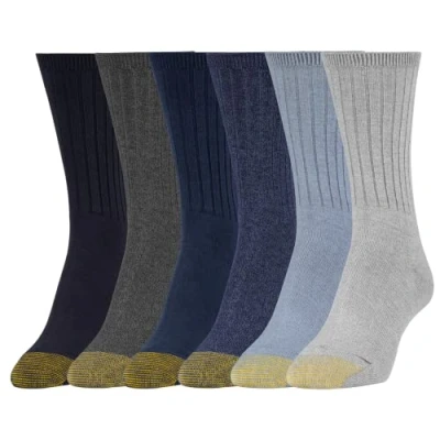 Imagen de Gold Toe Calcetines acanalados casuales, varios pares (6) para mujer, Franela/chambray surtidos (6 pares), M