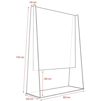 Imagen de Mampara Metacrilato Approx 800x1100x4/6mm