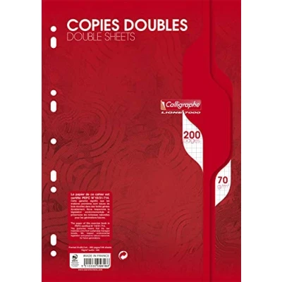 Imagen de Clairefontaine ES Calligraphe 5616AMZC Juego de 2 copias lámina perforada doble (una marca Clairefontaine) A4 21x29,7 cm 200 páginas cuadrados pequeños Papel 70 g/m²