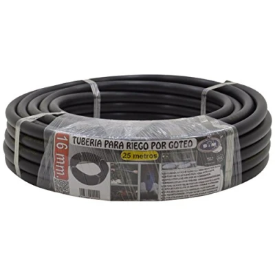 Imagen de S&amp;M 010040 Tubería de riego por goteo polietileno Ø 16 mm x 25 metros, color negro