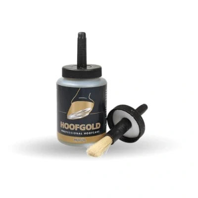 Imagen de HOOFGOLD Aceite para pezuñas caballos, con pincel el cuidado diario de las en cuerno quebradizo y quebradizo, 500 ml
