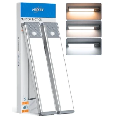 Imagen de Luz Led Cocina Brillo Ajustable, Luces Armarios con Sensor Sin Cable, 3 Colores Bajo Mueble USB Recargable Armario para Cocina, Armario, Pasillo (3 Color Temperaturas, 22,5CM)