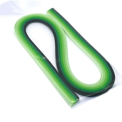 Imagen de ODETOJOY Quilling Paper Gradient Tiras de 5 mm, papel filigrana, rampas cromáticas Crescendo 120 piezas longitud 53 cm (verde)