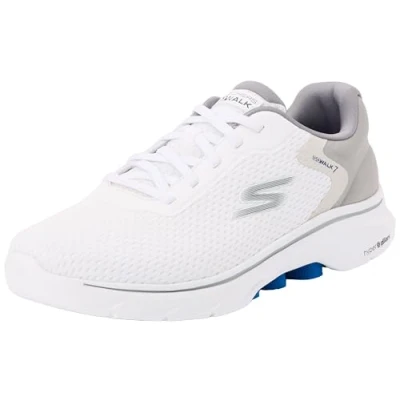 Imagen de Skechers Go Walk 7, Zapatillas de Deporte Hombre, Textil Sintético Blanco Y Gris, 39.5 EU