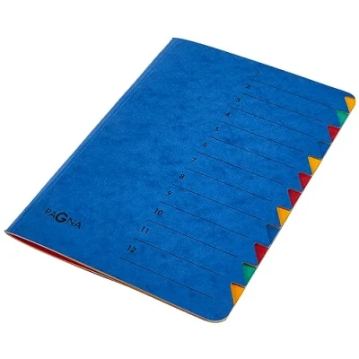 Imagen de Pagna 24131 02 Carpeta (DIN A4, cartón, 12 separadores de colores), color azul