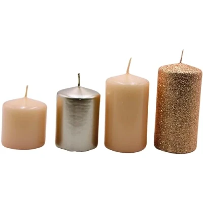 Imagen de velas de Adviento, mesa, mesa en cappuccino y brillo bronce, contenido del envío: 4 unidades, escalonadas 5 x cm hasta 9 (largo ancho
