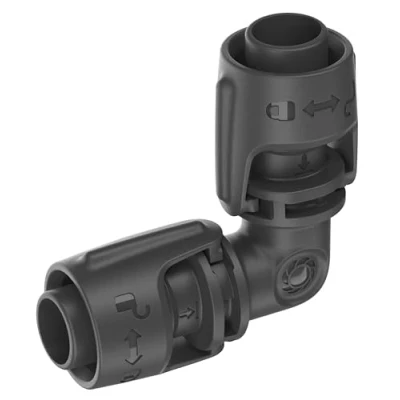 Imagen de Gardena sistema Micro Drip pieza en L 13 mm (1/2 pulgadas): Conector de tubos para modificar la dirección del tubo instalación mm, montaje sin herramientas, reutilizable (13202 20)