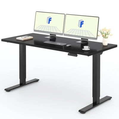 Imagen de FLEXISPOT 140X80cm Escritorio Elevable Eléctrico con Tablero Entero, Standing Desk, Mesa de 4 Opciones Memoria Inteligente para Oficina y Hogar(Negro)