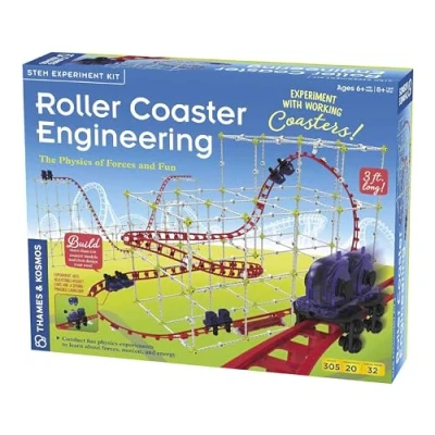 Imagen de Thames &amp; Kosmos, 625417, Roller Coaster Engineering, The Physics of Forces and Fun, Build Your Own Working Coaster, Ages 8+