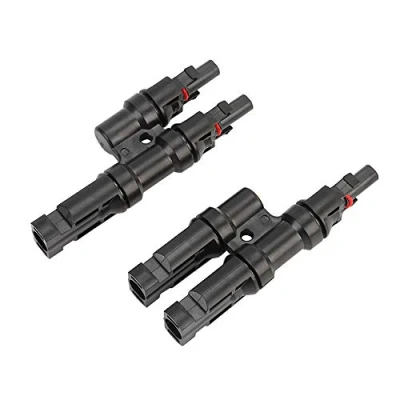 Imagen de QitinDasen 1 Par Profesional Solar Panel Cable Conector, Fotovoltaico T Branch Conector MFF/FMM, Paralelo