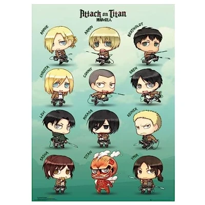 Imagen de Grupo Erik Editores Attack On Titan Chibi Characters Poster, Sin plastificar