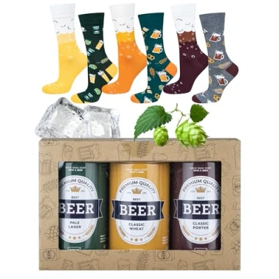 Imagen de soxo Cerveza Calcetines Hombre Divertidos Algodon Regalos Originales Regalo Hombres 40 45 3 Pares