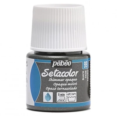 Imagen de Pébéo 295099 Setacolor Opaco tornasolado Pintura para Tela (45 ml, Color 99), Negro
