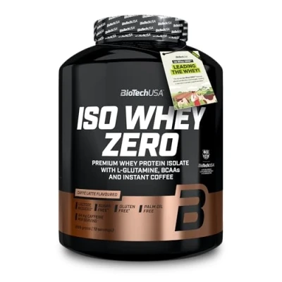 Imagen de BioTechUSA Iso Whey Zero Premium Protein Isolate Grass Fed Enzyme Free Sugar and Gluten free, 1816 g, Caffé Latte