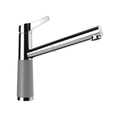 Imagen de SCHOCK Grifo de cocina SC 510 Asphalt baja presión CRISTADUR con manguera extensible y conectores estándar