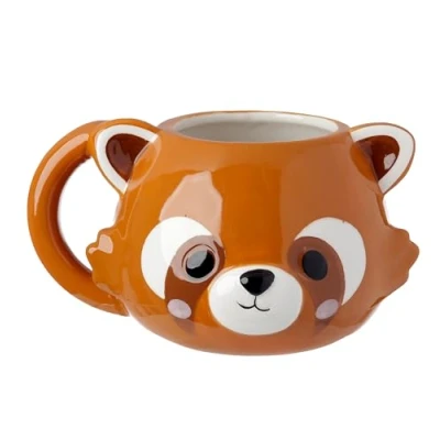 Imagen de Puckator Mug en Céramique Adoramals Tête de Panda Roux Tazas Desayuno, Multicolor, único