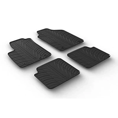 Imagen de Gledring 0148 Juego de alfombrillas suelo Caucho delante y detrás 4 negro 750mm 550mm FIAT: 500 Hatchback