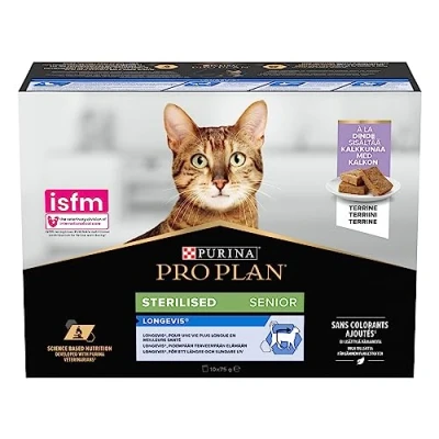 Imagen de Purina Pro Plan Comida Húmeda para Gato Esterilizado Adulto Pack surtido, 4 packs de 10 sobres 85g