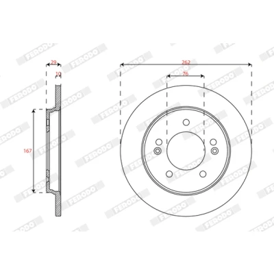 Imagen de FERODO Disco de freno 10mm 5 12.4 ventilado revestido DDF2848C 58411C9500 Discos freno,