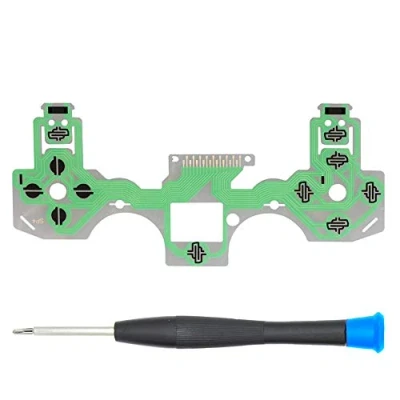 Imagen de MMOBIEL Flex Ribbon Conductive Film Keypad Reemplazo para el Controlador de PlayStation PS4 Dualshock 4 JDS 001 / 011 Inc. (+) Destornillador