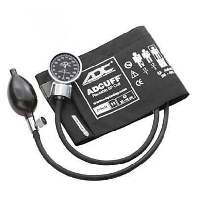 Imagen de ADC Diagnostix 700 Premium esfigmomanómetro aneroide de bolsillo profesional con brazalete nailon Adcuff, adultos, negro