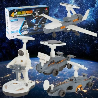 Imagen de OBEST Robot Solar Juguete niños, 4 en 1 Stem Kit Experimentos, de construcción para cumpleaños, Pascua, Juegos Educativos niño niña 8 a 14 Años