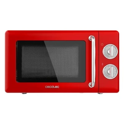 Imagen de Microondas con grill Cecotec ProClean 3110 Retro, 700 W, 6 niveles, Luz interior, 20 l, Rojo