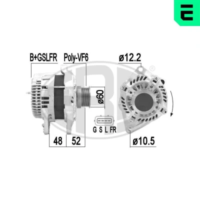 Imagen de ERA 209382A Alternador 14V 130A MITSUBISHI: Lancer 8 Limousine, Outlander 2 SUV